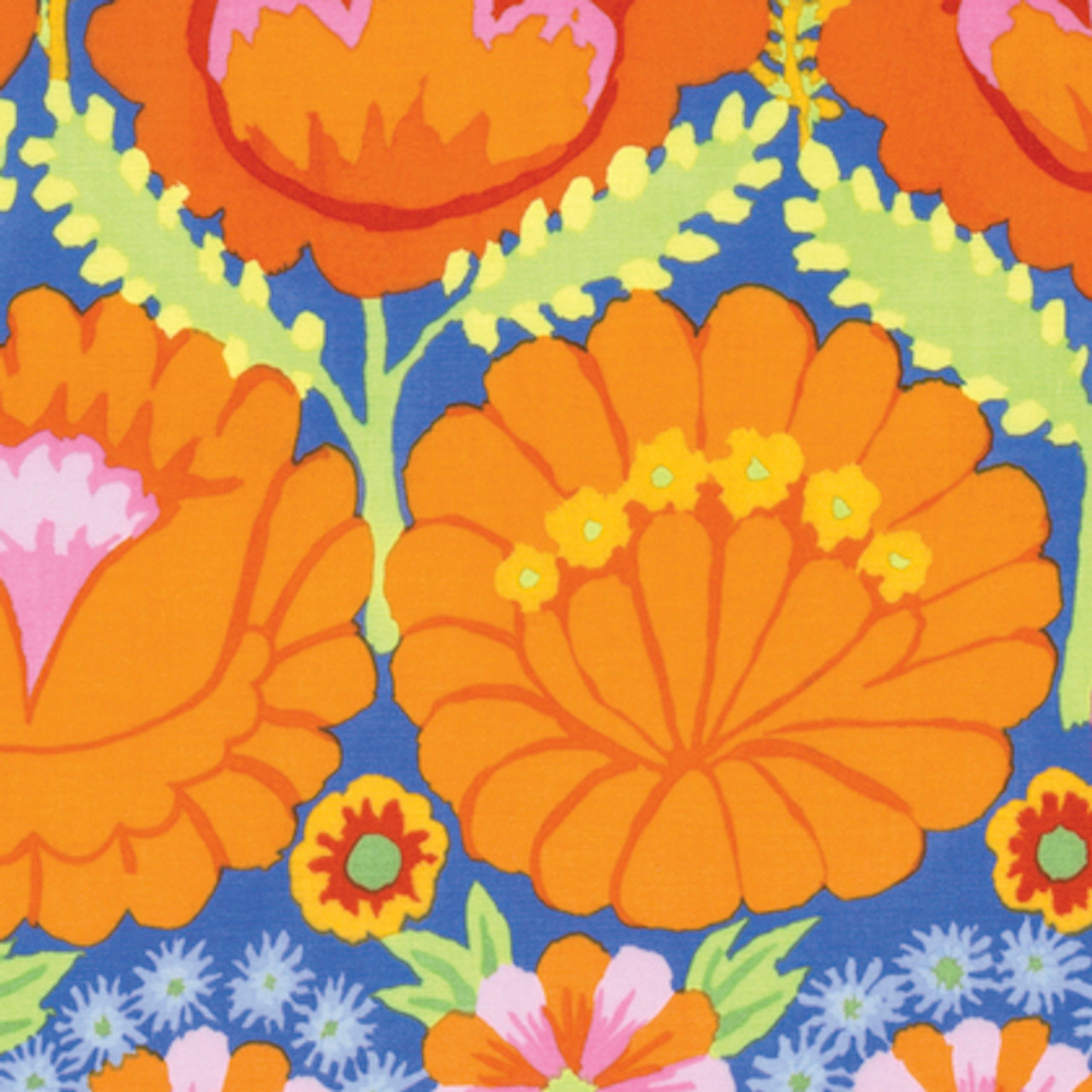 Kaffe Fassett PWKF001 Artisan Embroidered Flower Border Orange Fabric By Yard