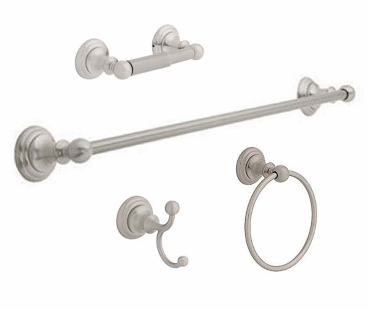 Franklin Brass Townsend 4 Piece 18" Bath Accessories Hardware Set Satin Nickel