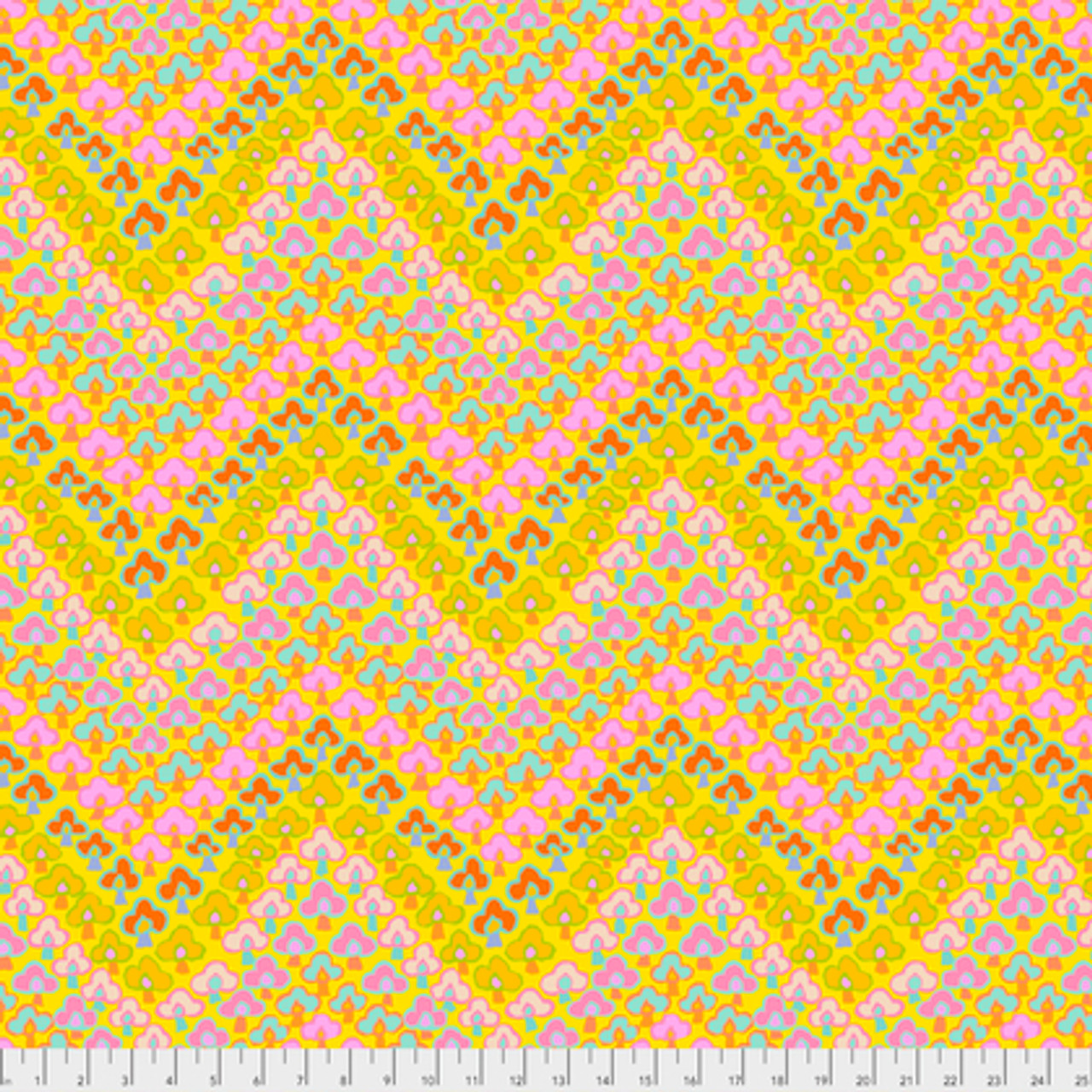 Kaffe Fassett PWGP167 Trefoil Yellow Cotton Quilting Fabric By Yard