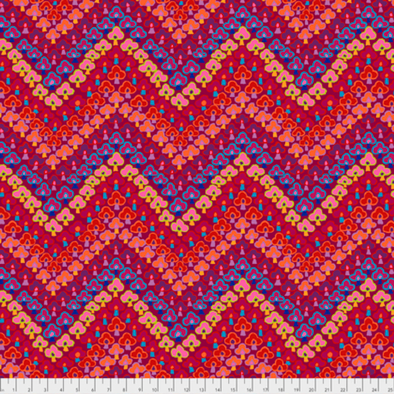 Kaffe Fassett PWGP167 Trefoil Red Cotton Quilting Fabric By Yard