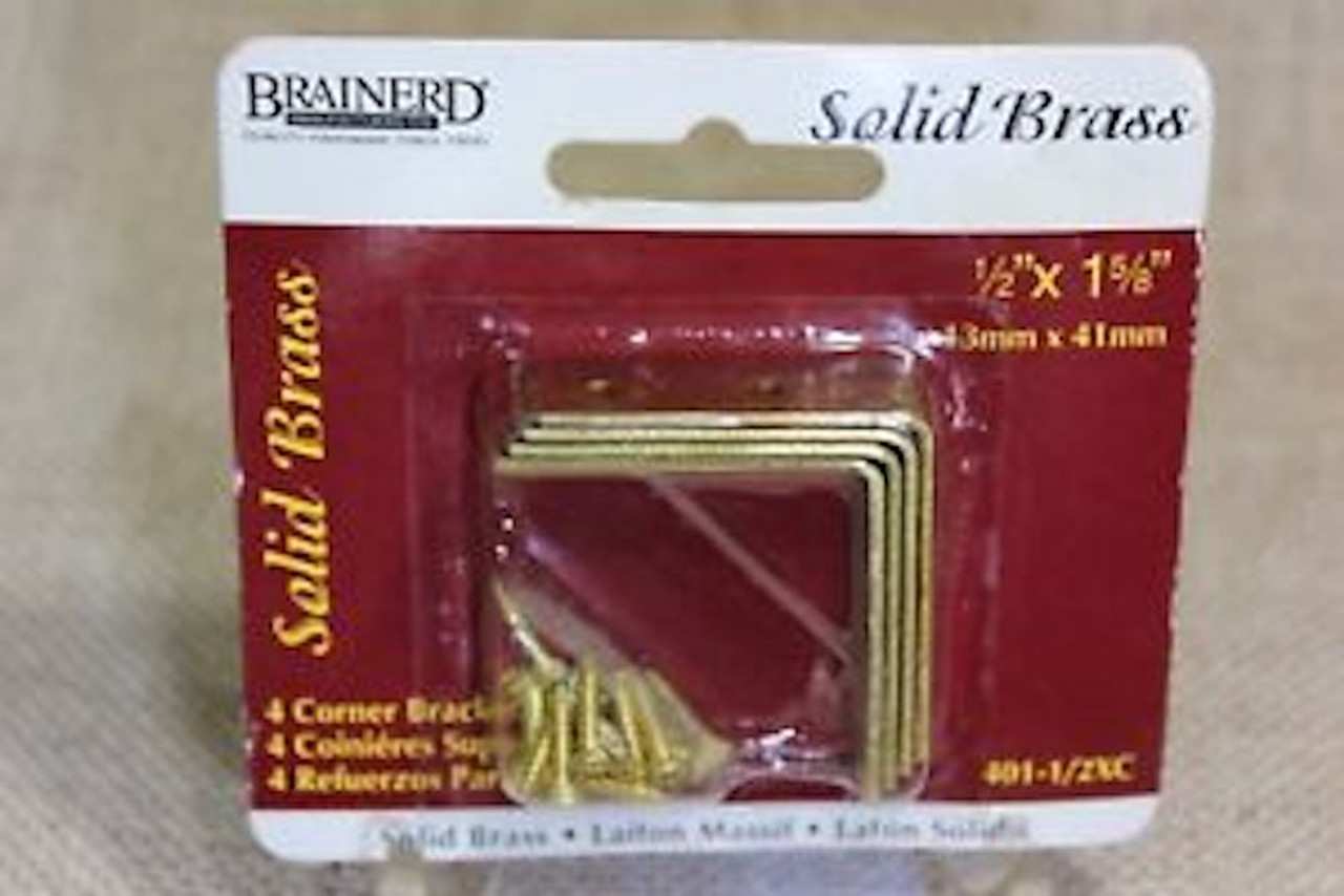 Brainerd 401-1/2XC Solid Brass 1/2" x 1 5/8" Corner Brace Pack of 4