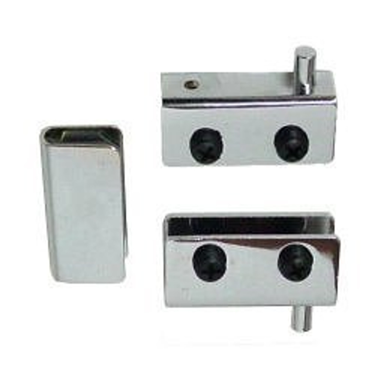 H17255-PCA  Chrome Glass Door Pivot Hinge Set w/ Door Strike