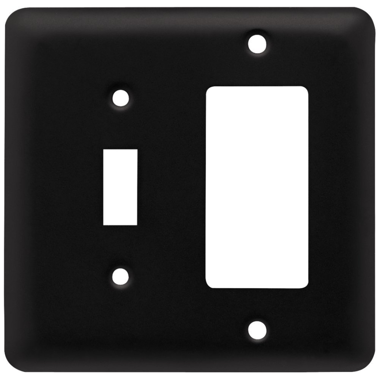 W10590-FB Stamped Flat Black Single Switch / GFCI Decora Cover Plate