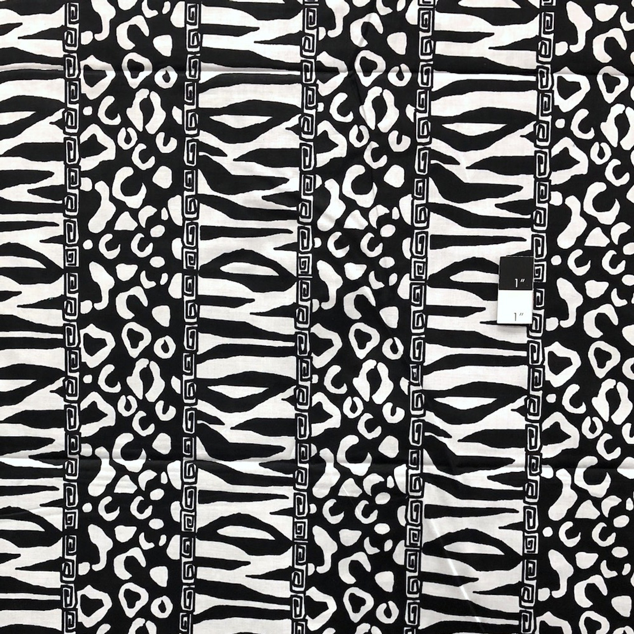 Genuine African Printex Black & White Collection Safari Cotton Fabric By Yard