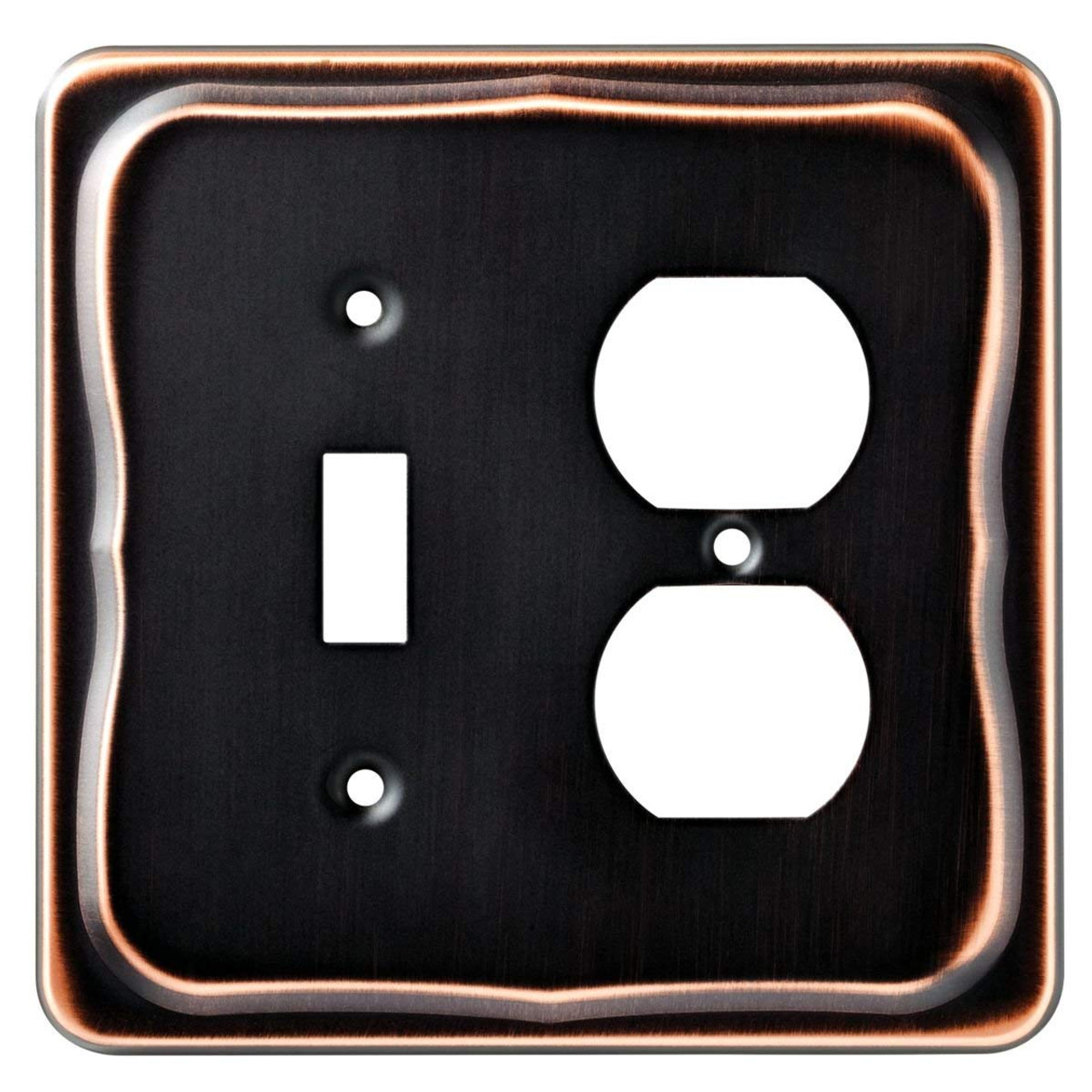 144413 Tenley Bronze & Copper Single Switch Duplex Outlet Cover Wall Plate