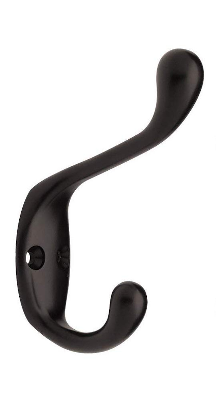 Liberty TVHCHH-FB  3" Heavy Duty Flat Black Coat and Hat Hook