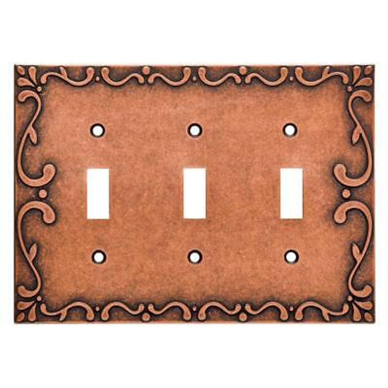 Franklin Brass W35078-CPS Classic Lace Triple Switch Cover Plate Sponged Copper