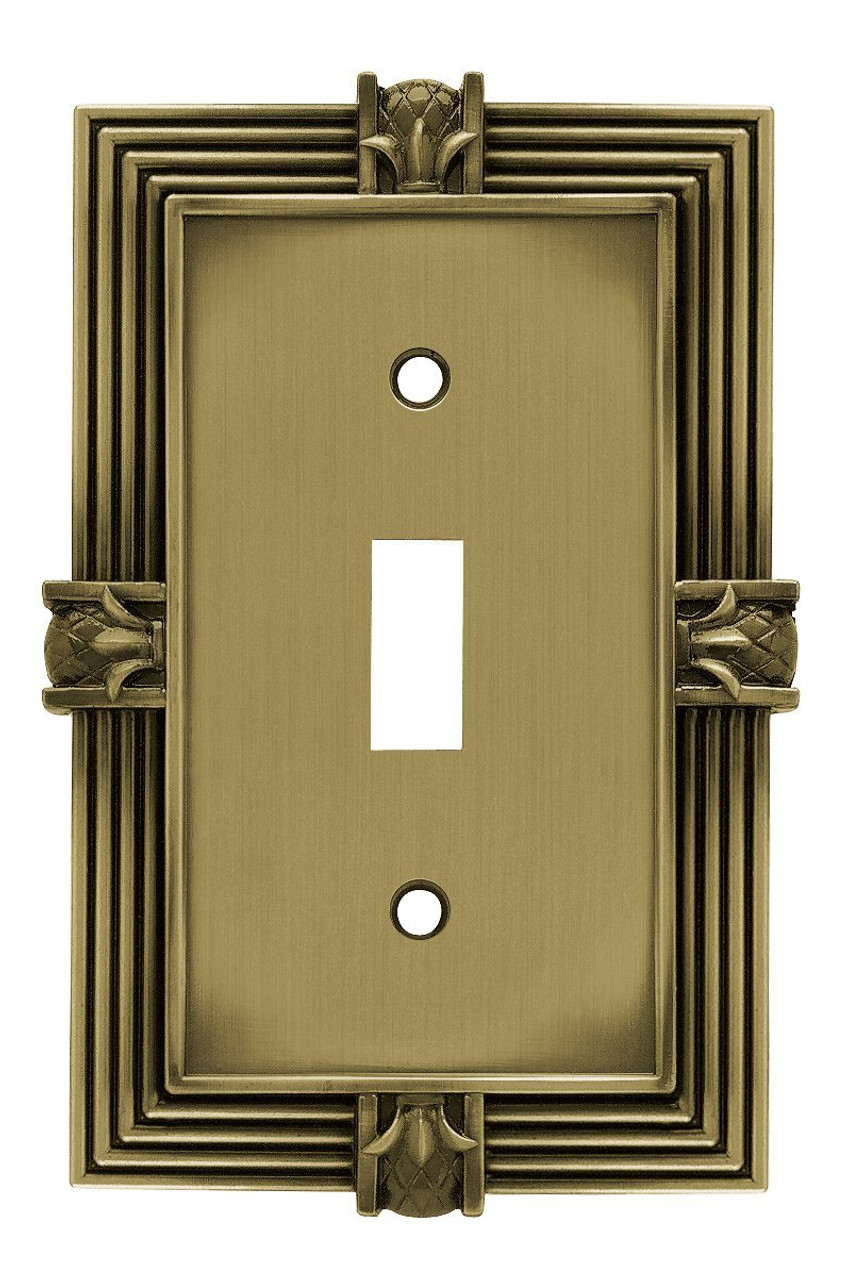 Franklin Brass 64474 Tumbled Antique Brass Pineapple Single Switch Wall Plate