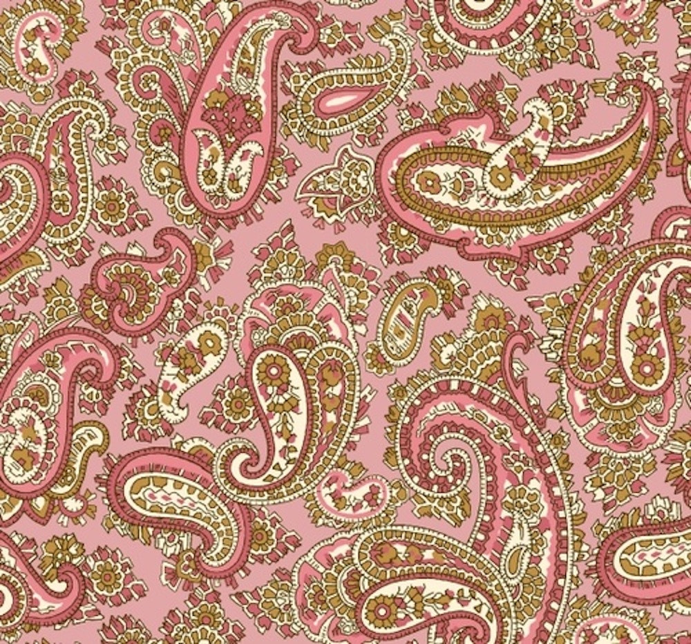 Henry Glass 132222 Windsor Park Paisley Pink Cotton Quilting Fabric By Yd