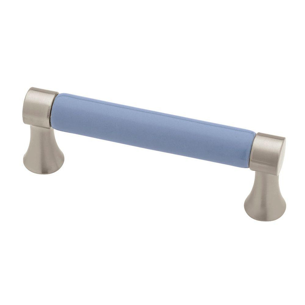 Liberty PBF455Y-SYB 3" Satin Nickel & Stoney Blue Ceramic Cabinet Drawer Pull