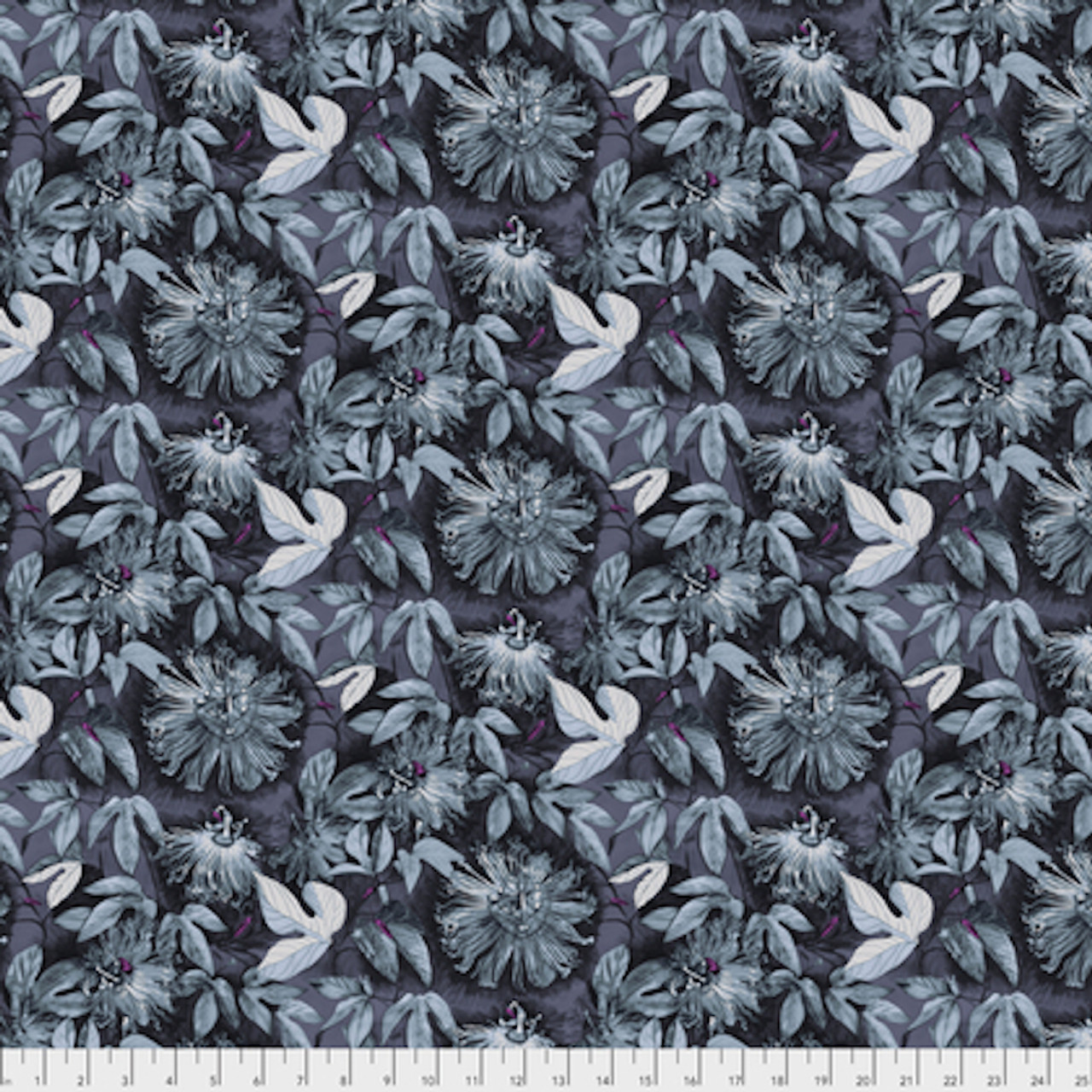 Anna Maria Horner Passion Flower PWAH133 Passiflora Silver Cotton Fabric By Yd