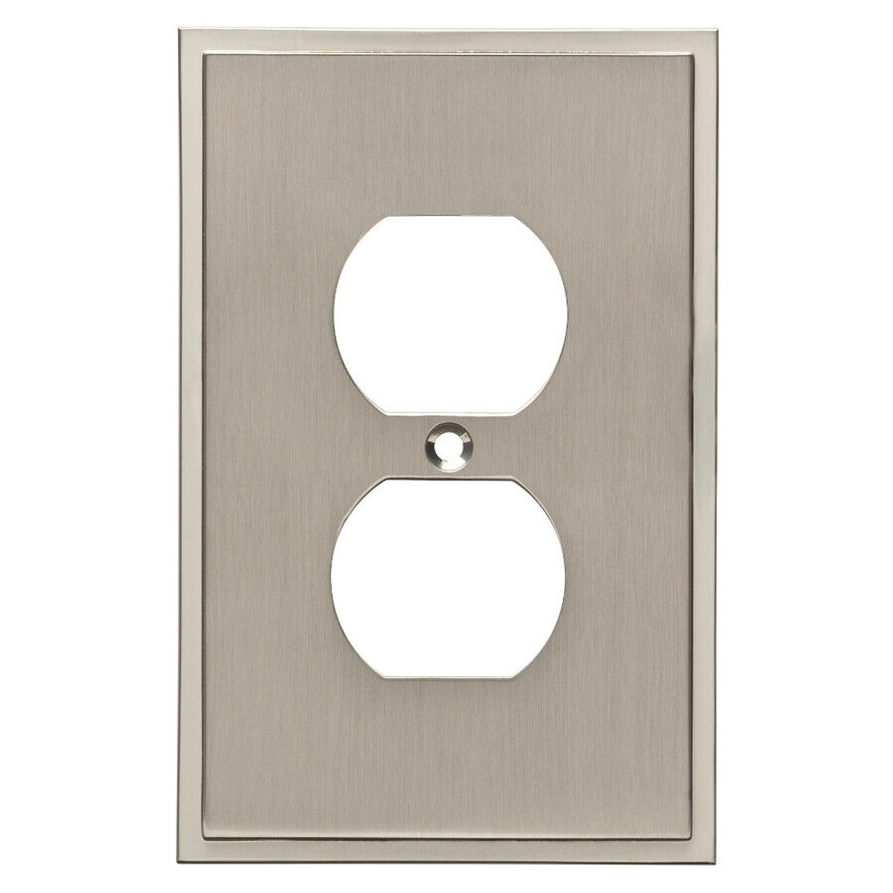 Brainerd W35311-SN Simple Step Single Duplex Outlet Cover Plate Satin Nickel