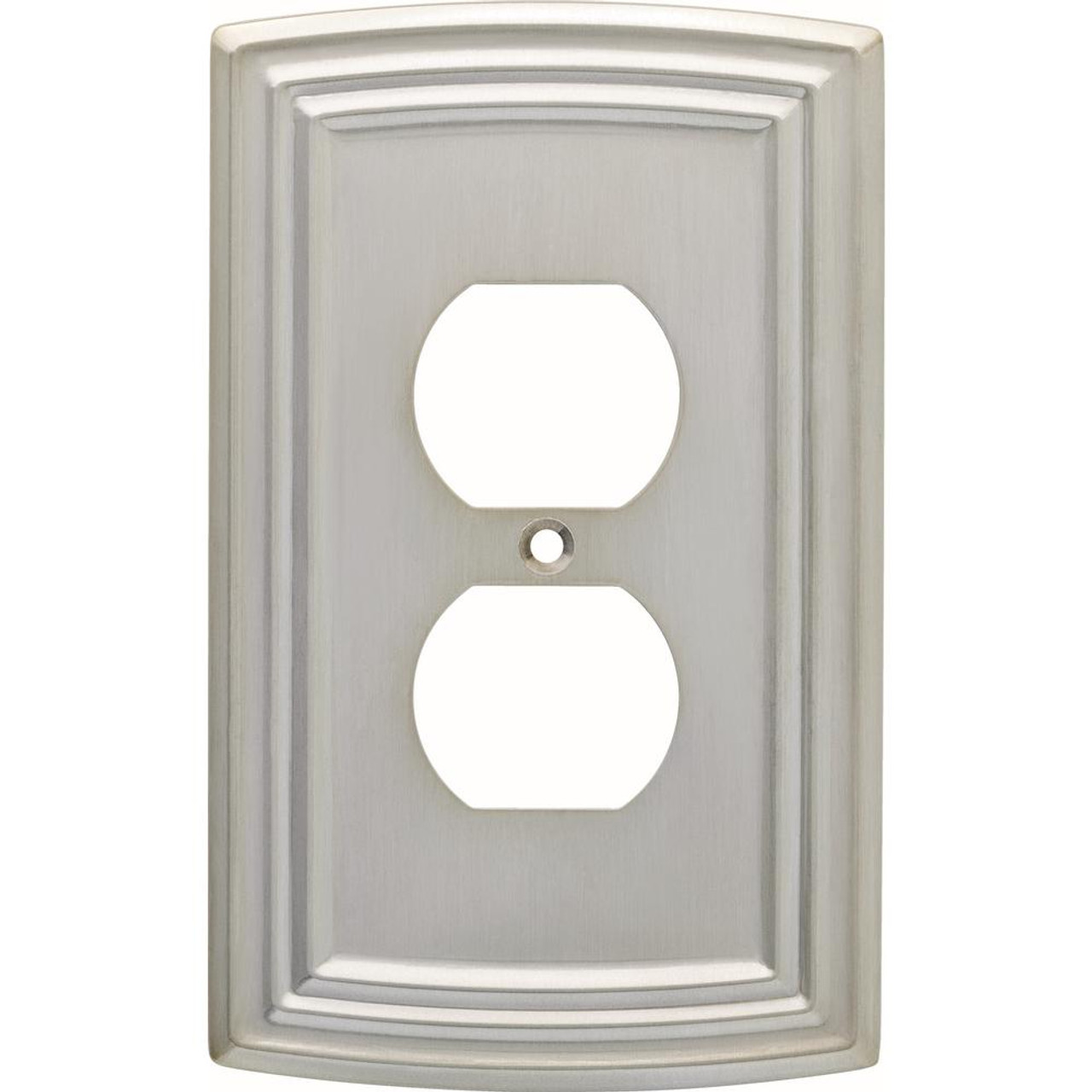 Hampton Bay W36397-SNE Classical Emery Duplex Outlet Satin Nickel Cover Plate