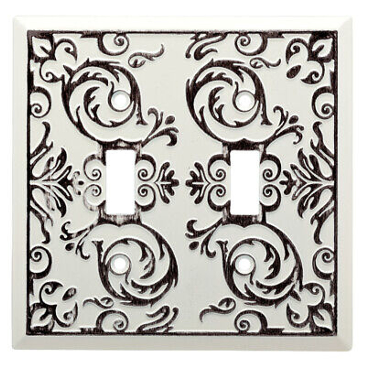 W27109-WW Fairhope White Wash Double Switch Toggle Cover Plate