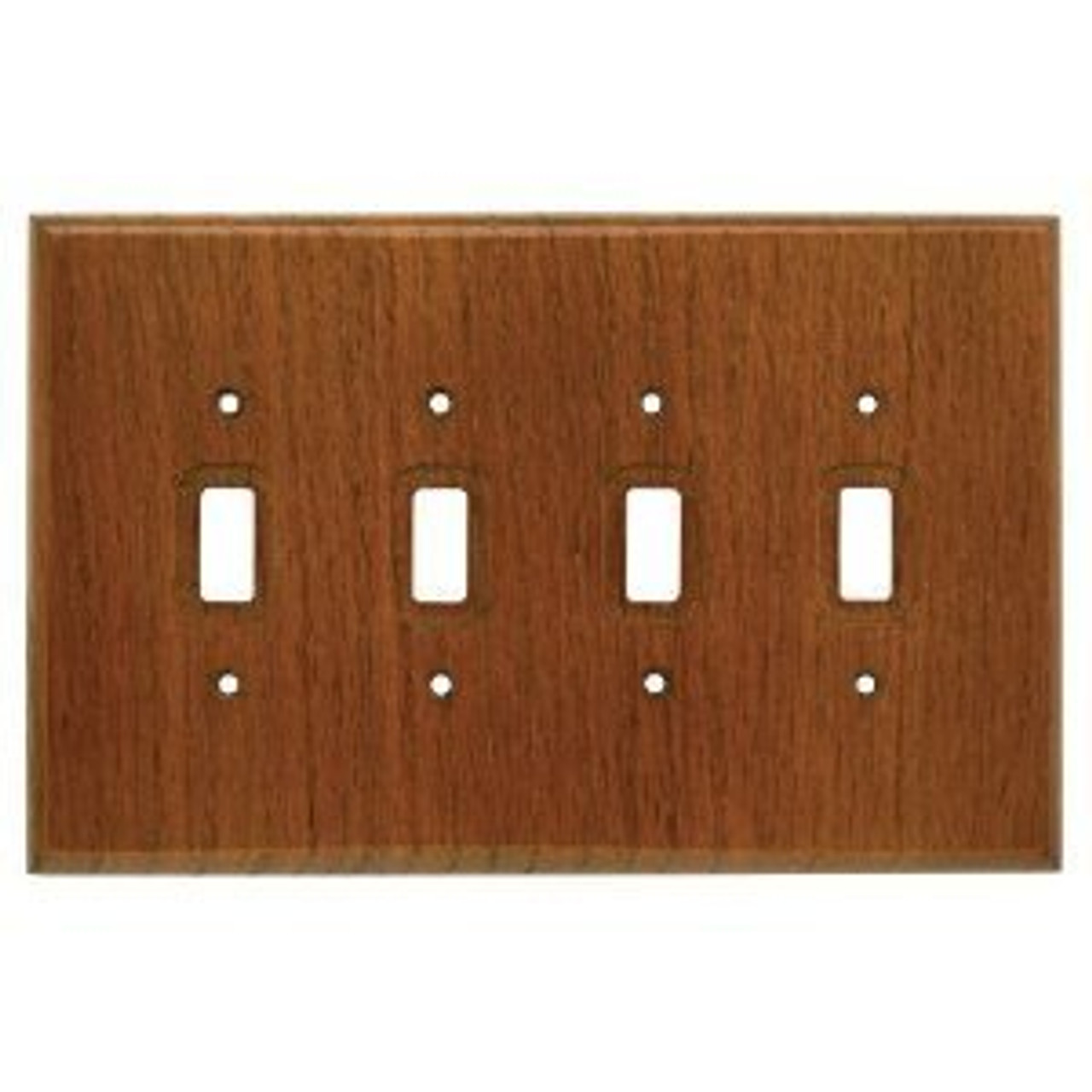 126429 Dark Oak Wood Quad Switch Cover Plate