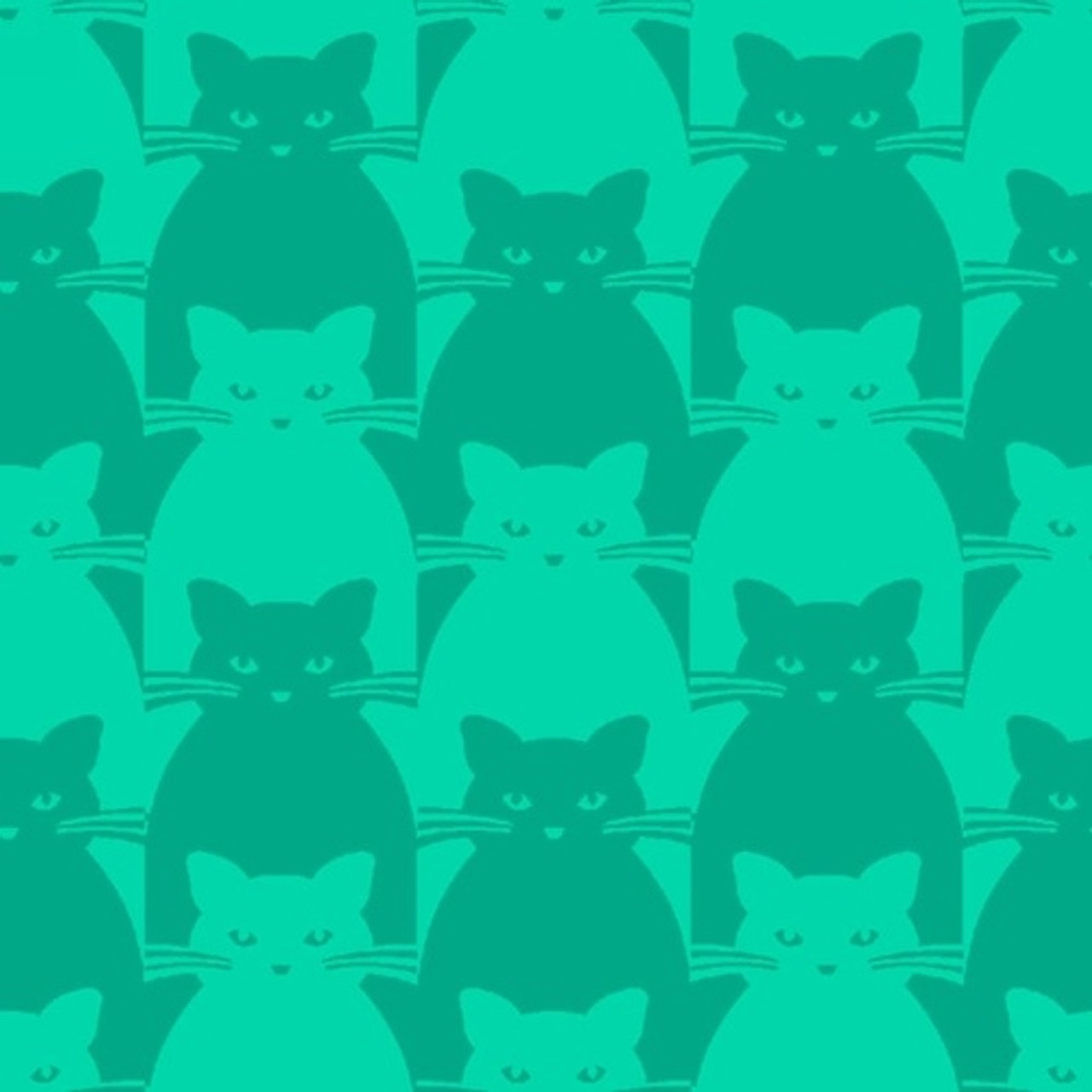 Blank Quilting 8585-67 Kitty Kitty Tonal Cat Teal Cotton Fabric By Yard