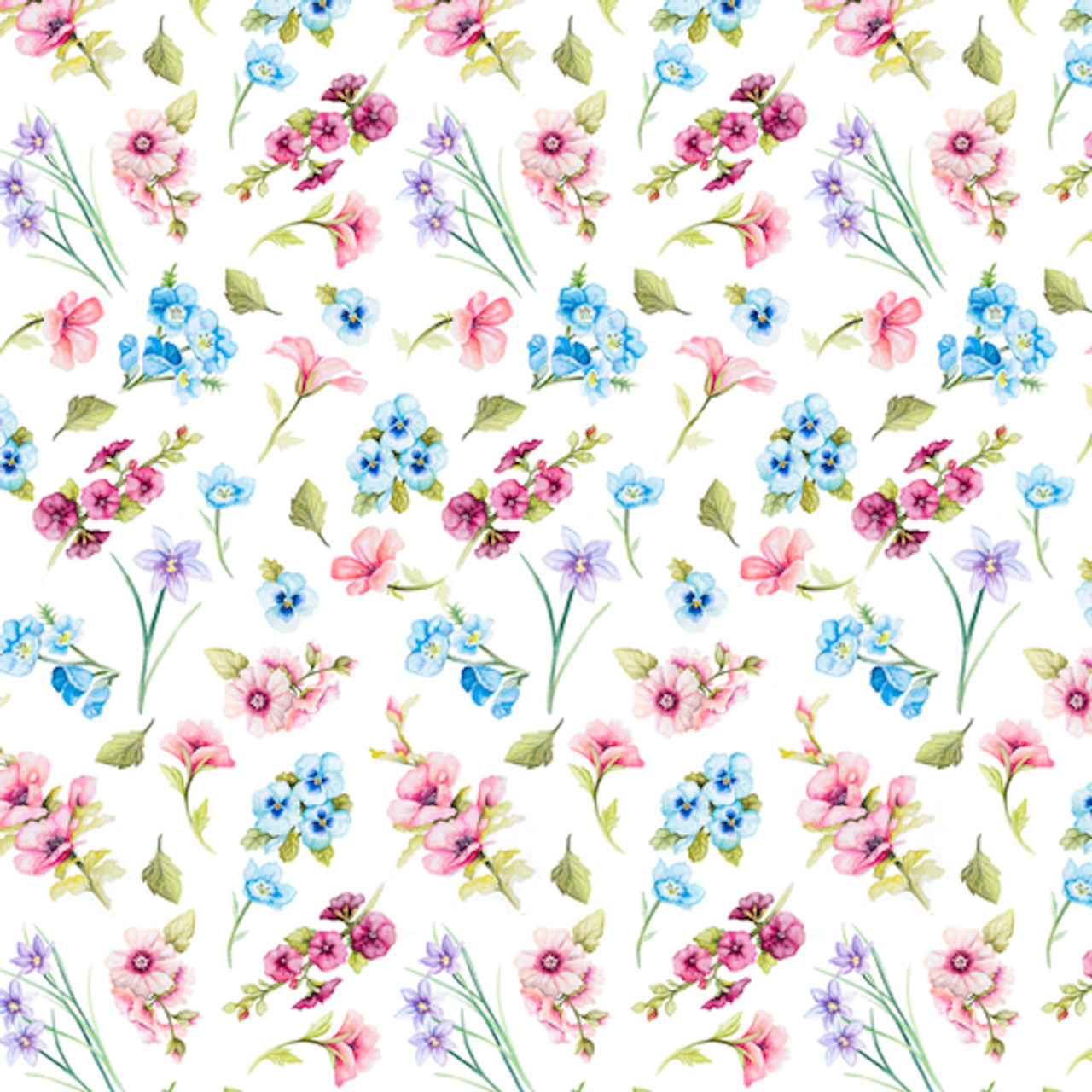 Blank Quilting 9368-01 Papillon Parade Small Floral White Cotton Fabric By Yd
