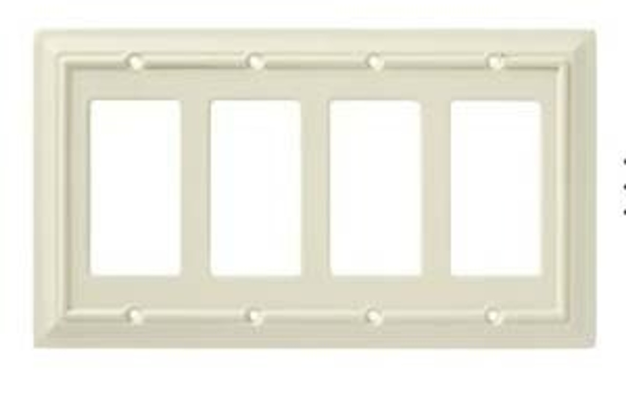 126452 Lt Almond Wood Architect Quad GFCI Cover Wall Plate