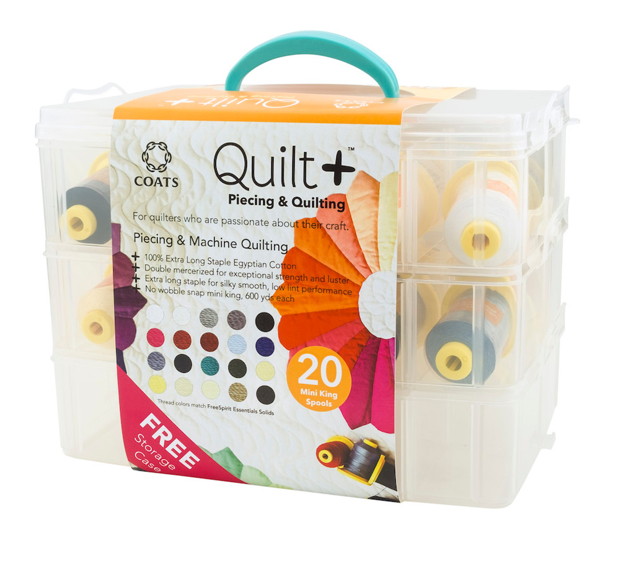 Coats V30 Carry & Store Quilting Thread Box w/ 20 Assorted Mini