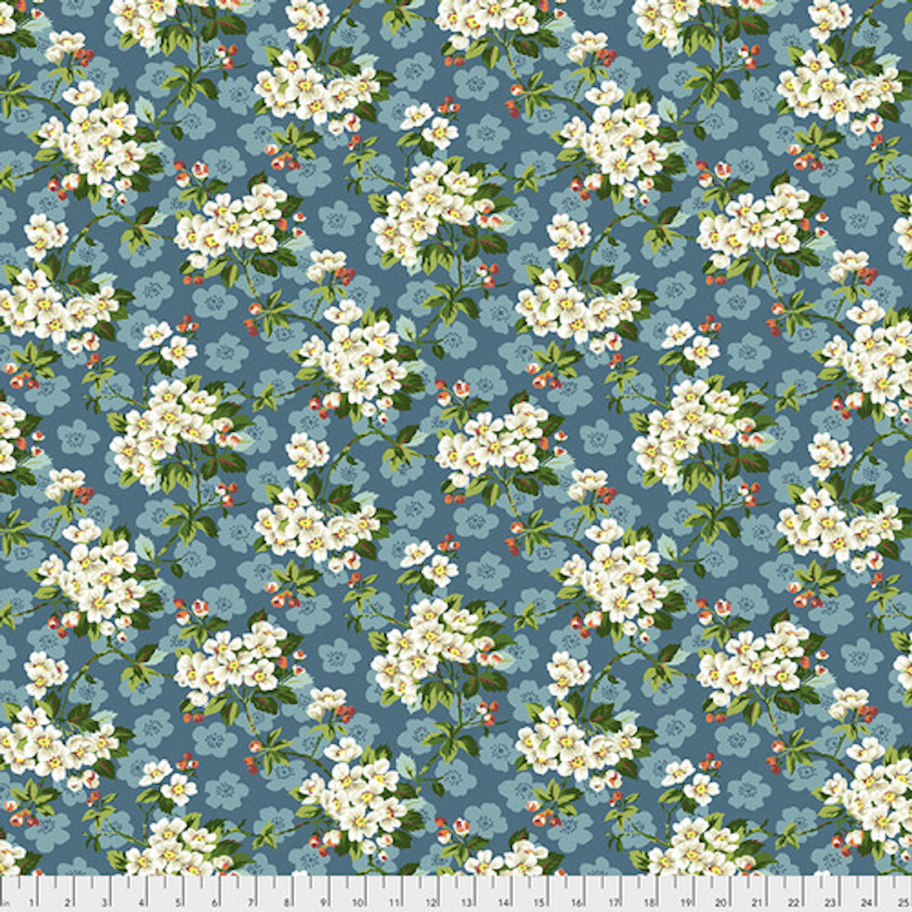 Snow Leopard PWSL075 Neddy's Meadow Spring Blossom Mint Cotton Fabric By The Yard