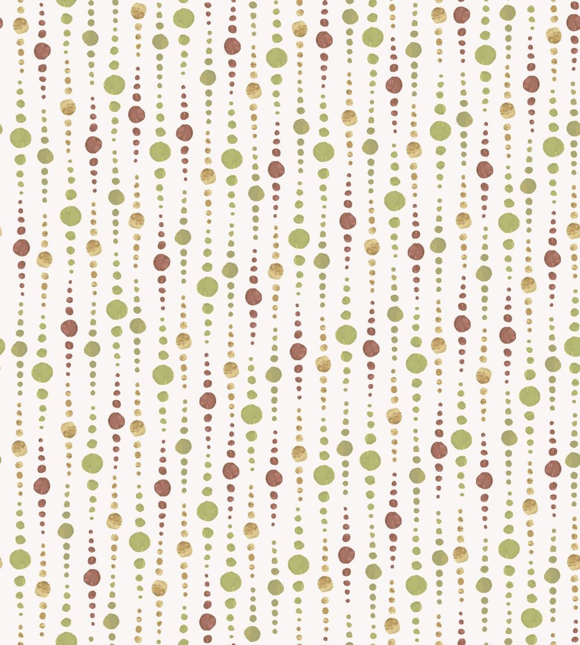 Stof Fabrics Murano Collection Dots Terra Cotta & Green Cotton Fabric By The Yard