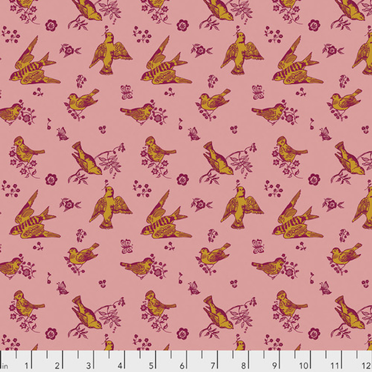 Nathalie Lete PWNL005 Souvenir Birds & Love Cheeky Fabric By The Yard