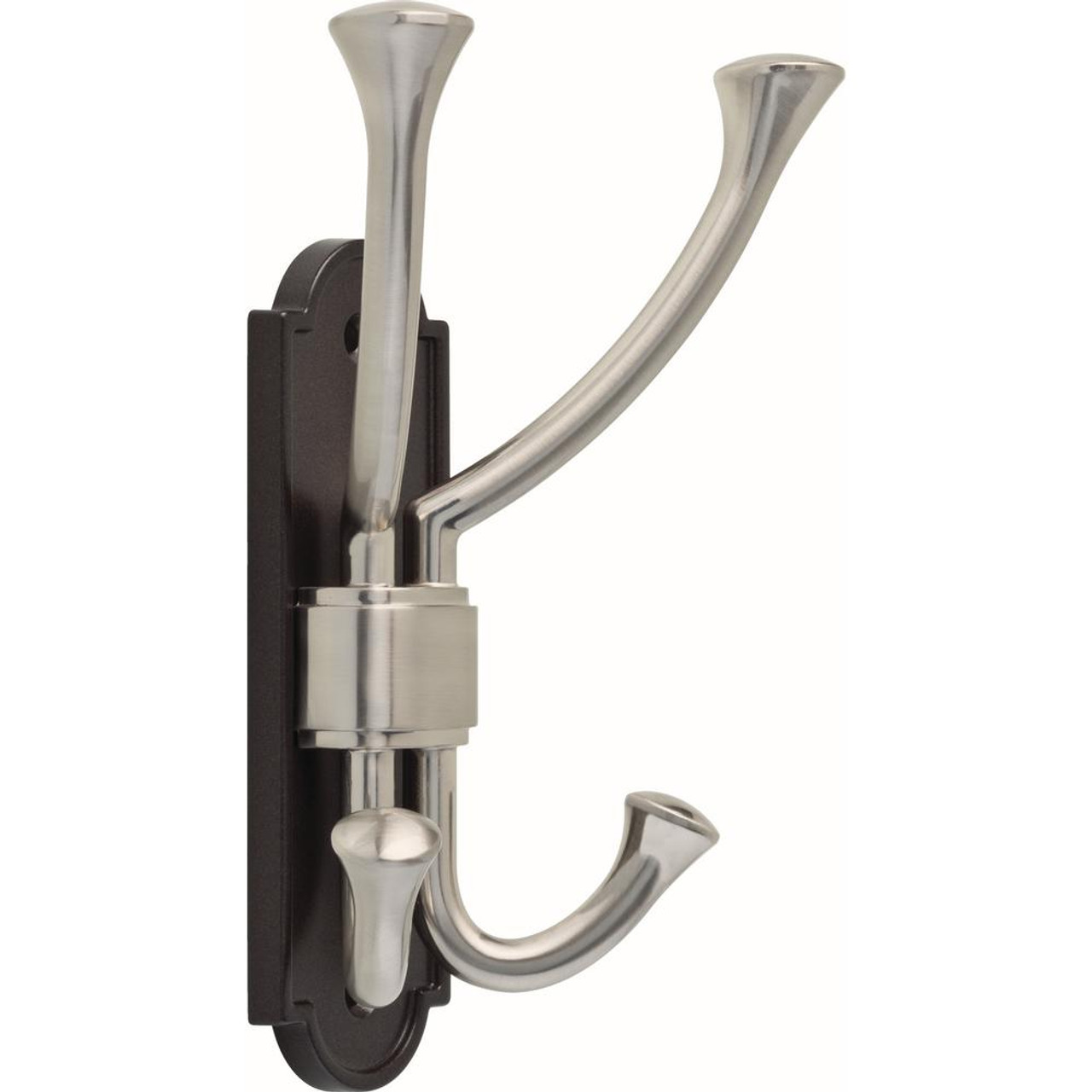 Liberty B38568-SBR Cocoa Bronze & Satin Nickel Classic Arched Double Coat Hook