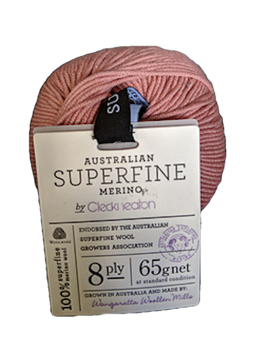 CleckHeaton Merino Super Fine 8 Ply Knitting & Crochet Yarn, Old Rose