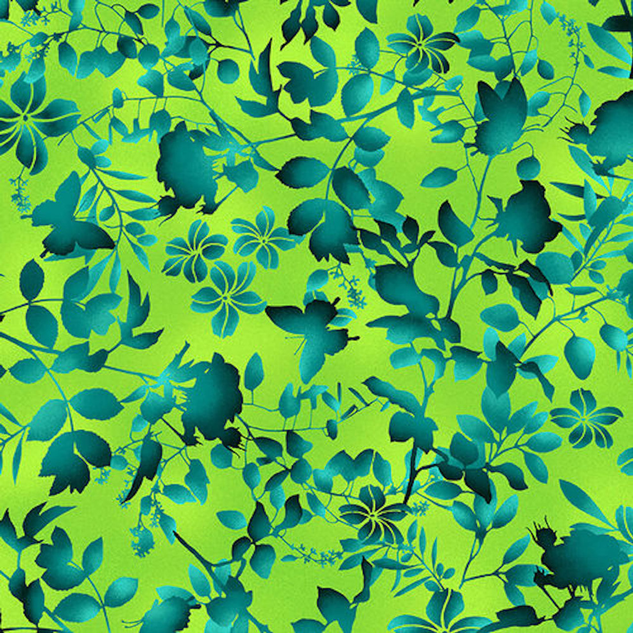 Studio e Beauty In Bloom 4822-66 Tonal Vine Lime Cotton Fabric By Yard