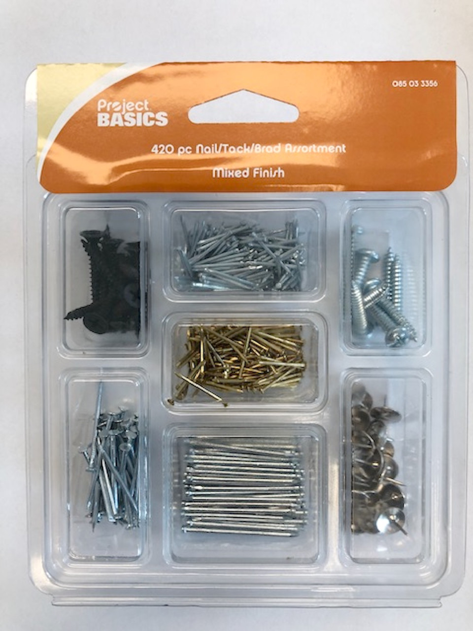 Project Basics 085-03-3356 420 Piece Nail/Tack/Brad Assortment Pack