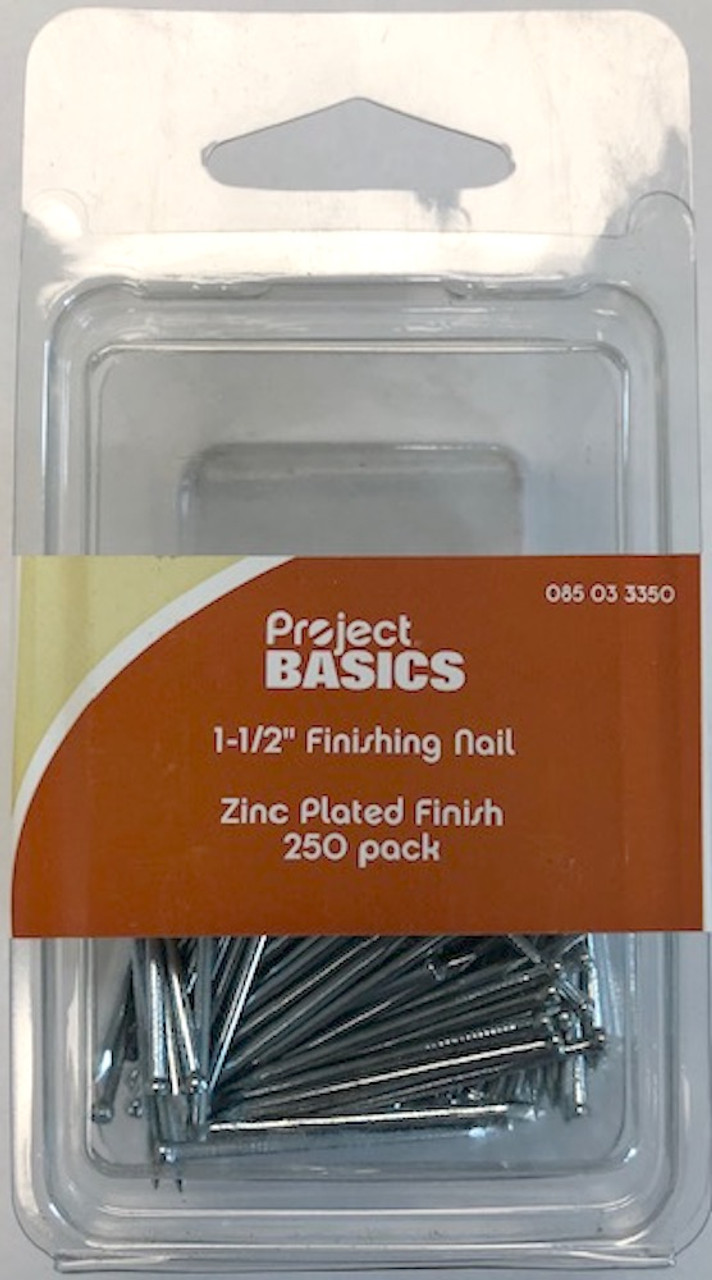 Project Basics 085-03-3350 1 1/2" Finishing Nails 250 Pack Zinc Finish