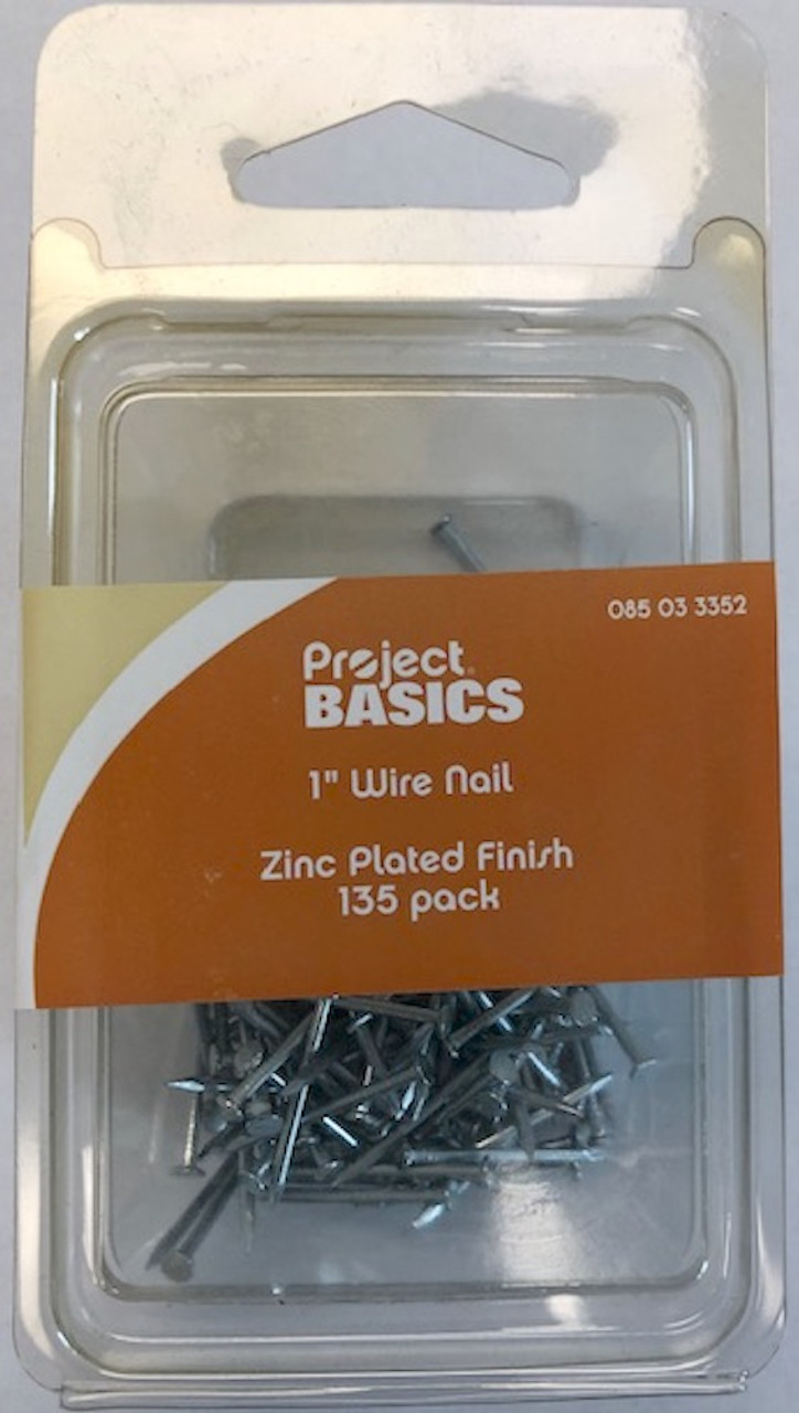 Project Basics 085-03-3352 1" Wire Nails 135 Pack Zinc Finish