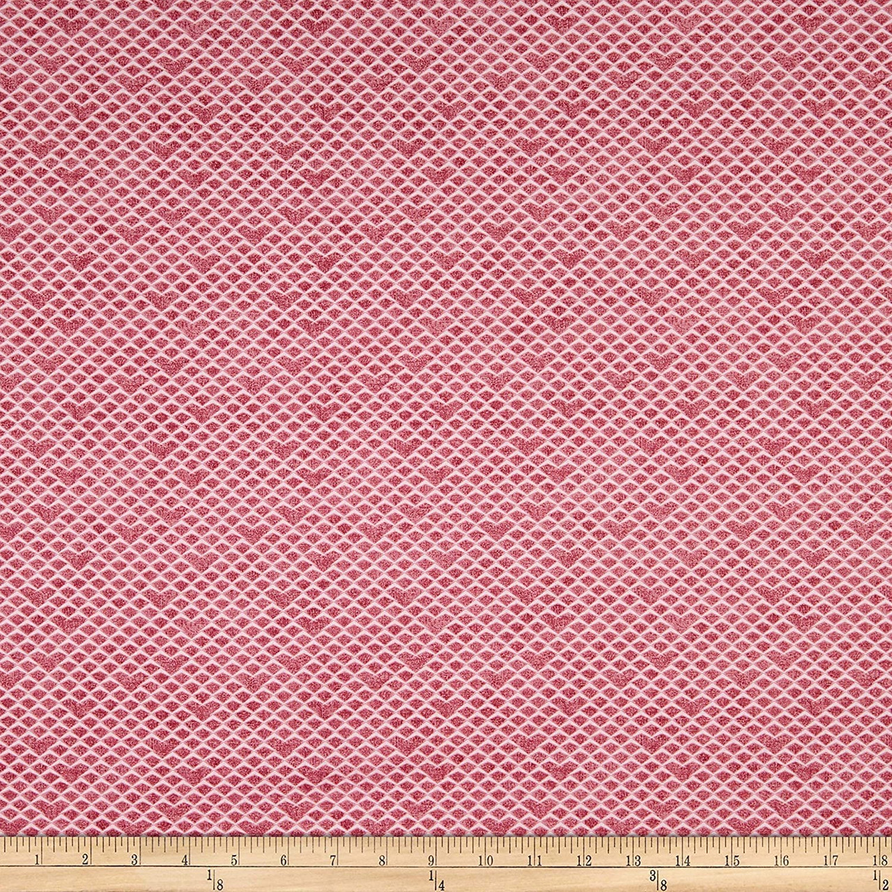 Stof Fabrics 4512-594 Petite Motifs Hearts Red Cotton Fabric By The Yard