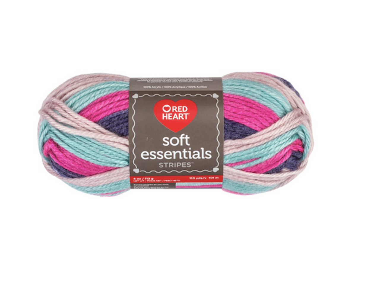 Red Heart Soft Essentials Derby Stripe Knitting & Crochet Yarn