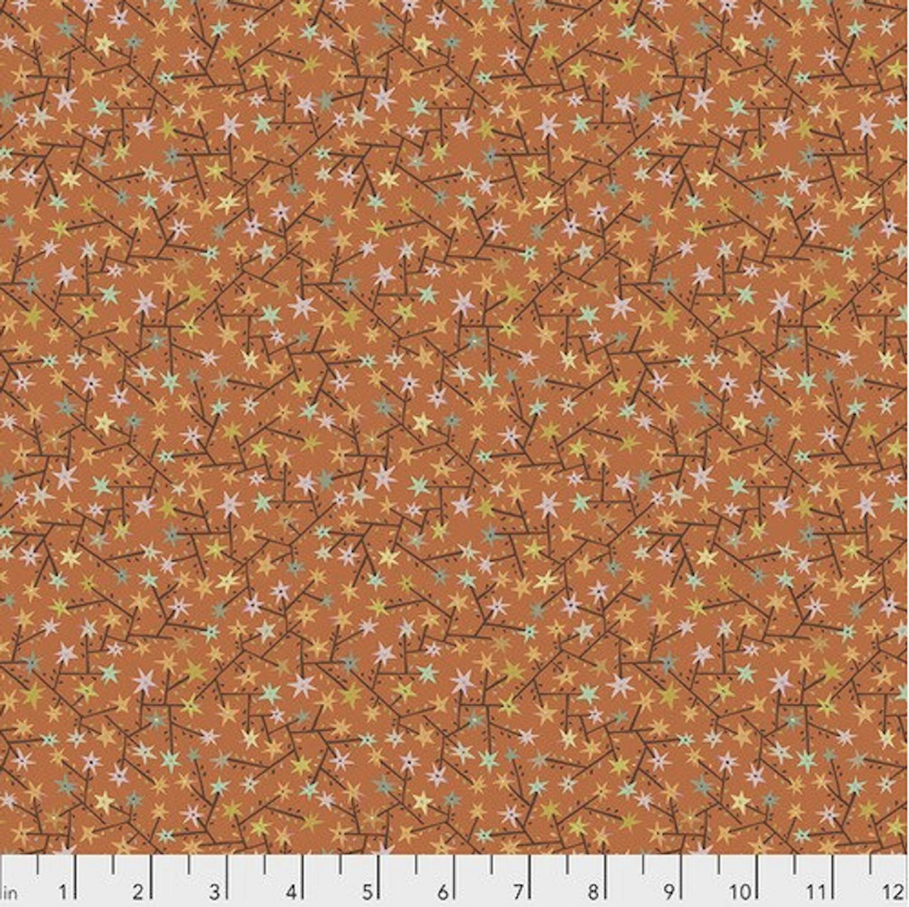 Free Spirit Kathy Doughty New Vintage PWMO043 Tangled Tangerine Cotton Fabric by Yd