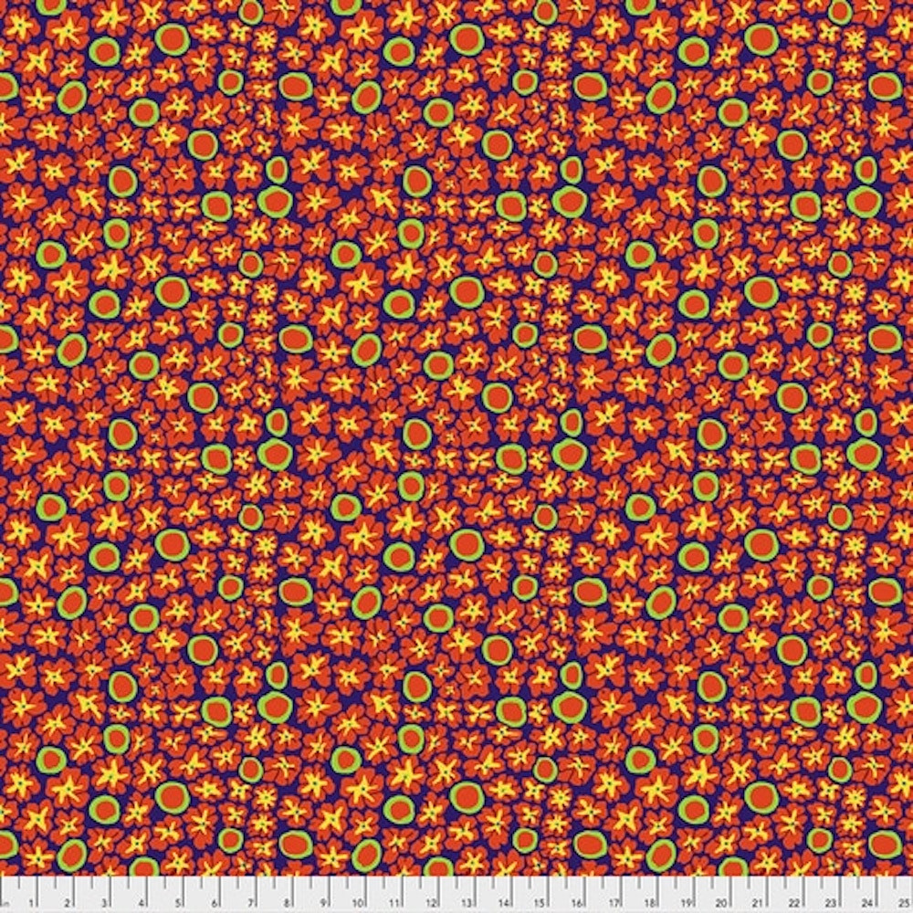 Brandon Mably PWBM071 Primulas Blue Cotton Quilting Fabric By The Yard