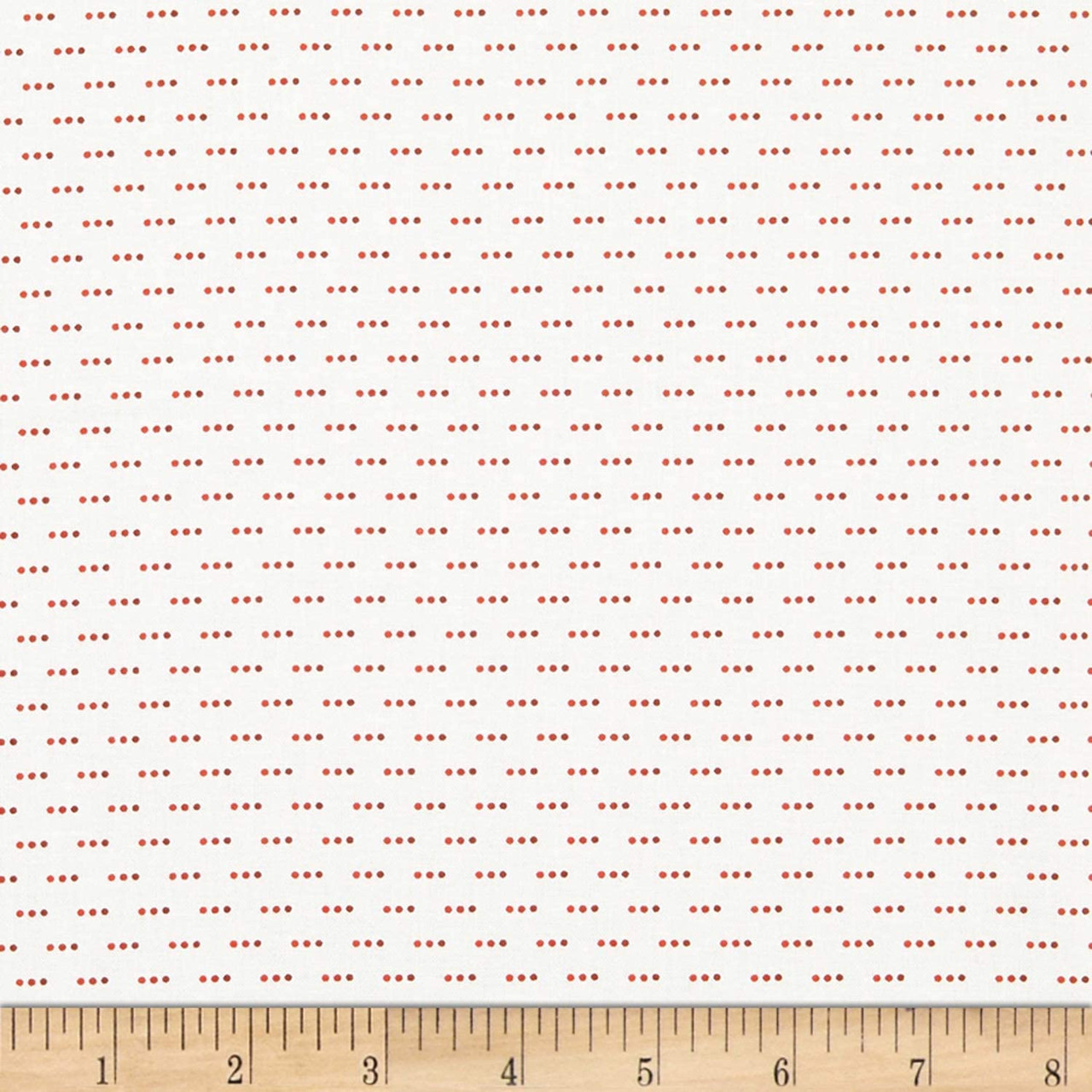 Stof Fabrics 4512-324 Colour Fun Row Dots White & Red Cotton Fabric By The Yard