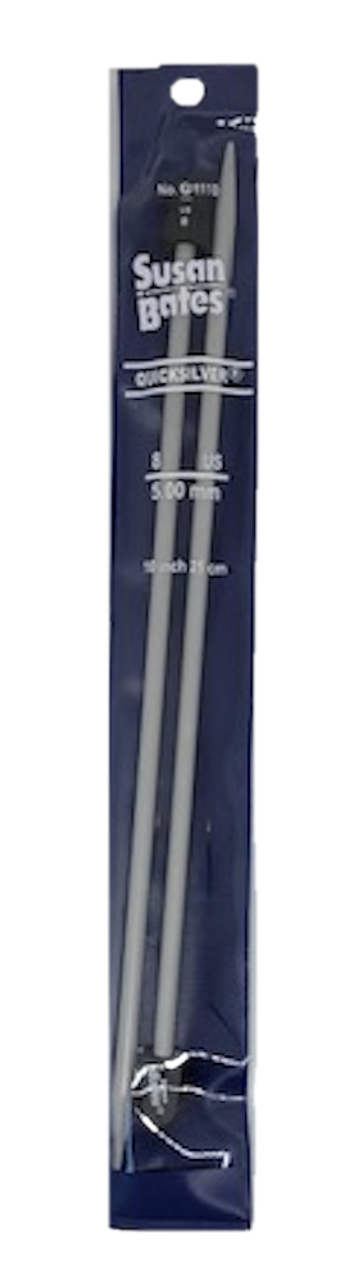 Susan Bates Q1110.008 Quicksilver® 8US 5mm 10" Aluminum Knitting Needles