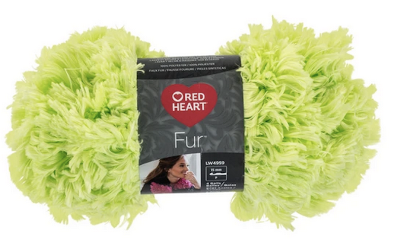 Red Heart Boutique Fur Lime Knitting & Crochet Yarn