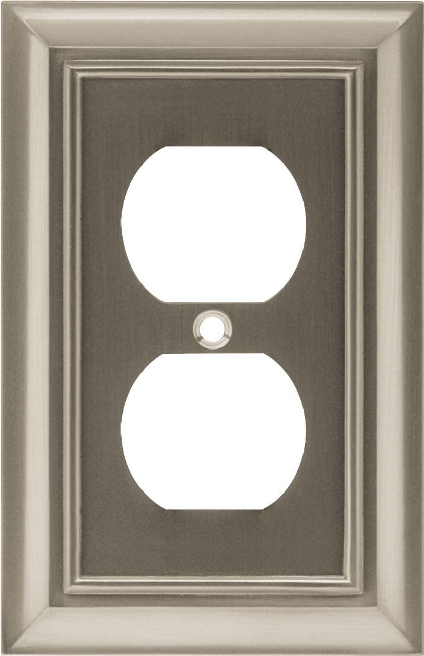 Liberty W065-BSN Architect Single Duplex Outlet Cover Plate Brushed Satin Nickel