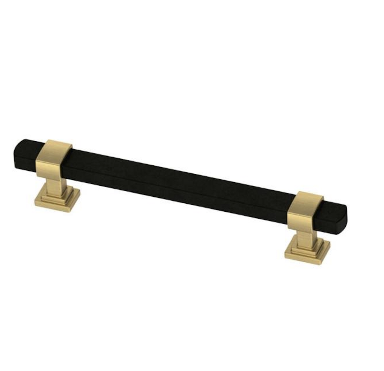 Liberty P39064C-370 5 1/16" Wrapped Square Black & Brushed Brass Cabinet & Drawer Pull