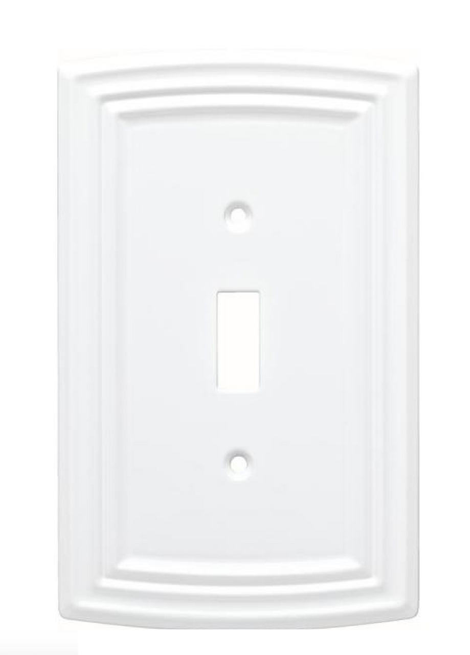 Liberty W36396-PW Classical Emery Single Switch Pure White Cover Plate