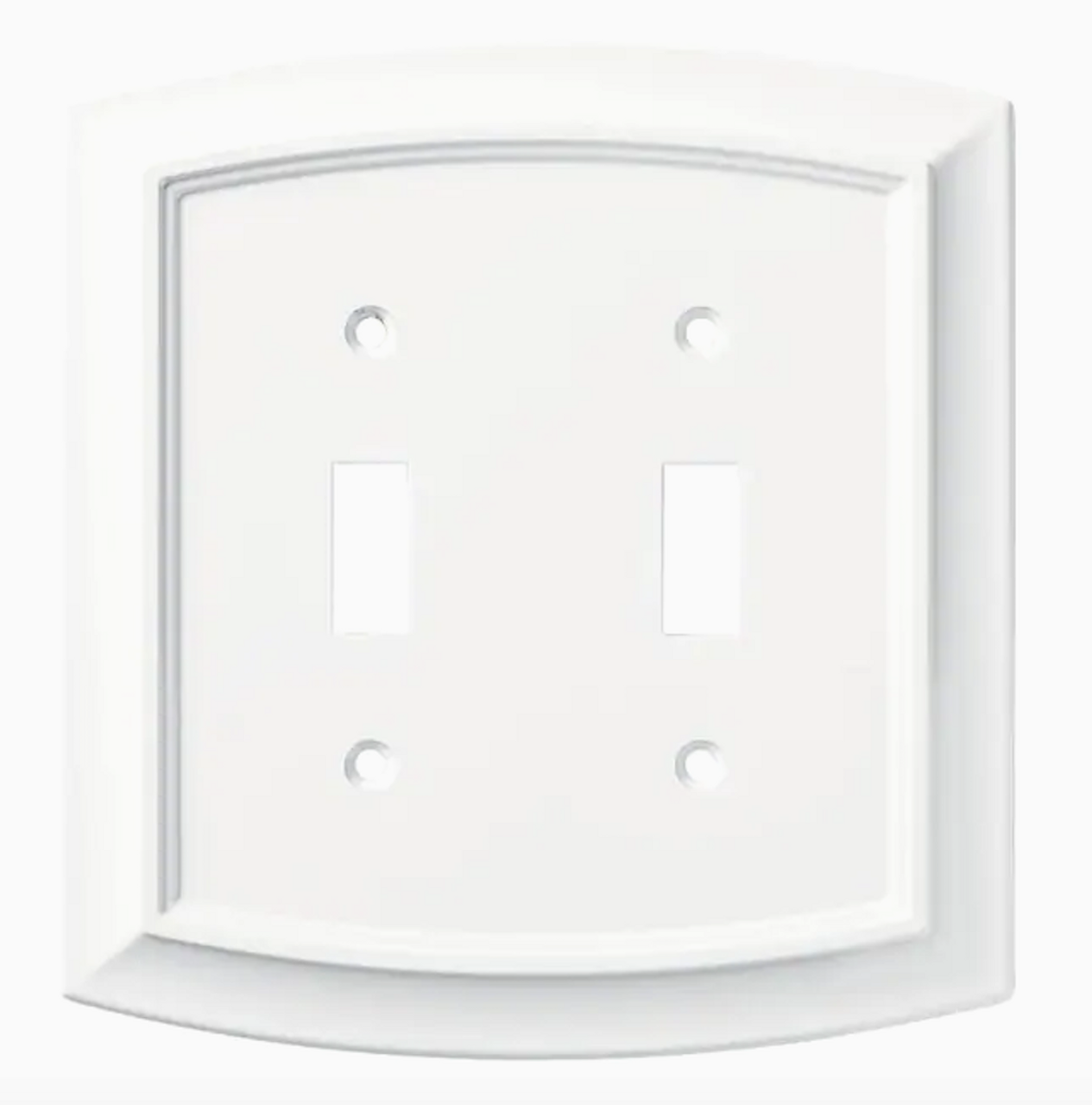 Brainerd W36435-PW Pure White Arched Double Switch Cover Wall Plate