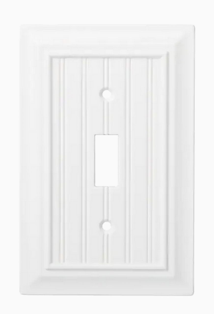 Brainerd W37230-PW Pure White Beadboard Single Switch Wall Cover Plate