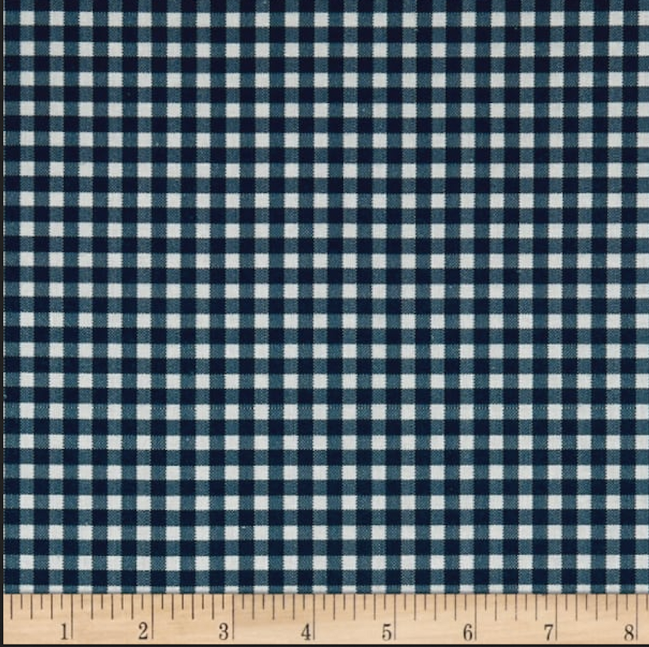 Stof of France Borde De Mer Check Blue Cotton Quilting Fabric By The Yard