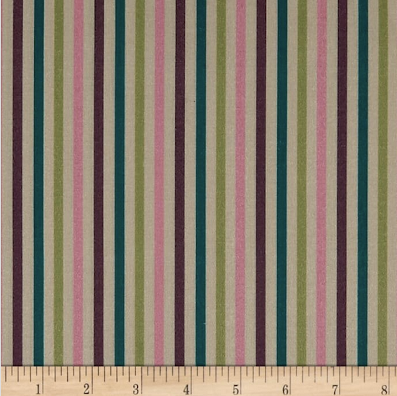 Stof of France Printemps Stripe Multi Cotton Quilting Fabric By The Yard