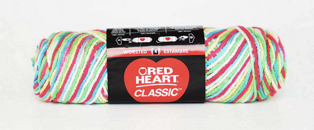 Red Heart Classic Rainbow Brights Acrylic 4 Ply Knitting & Crochet Yarn