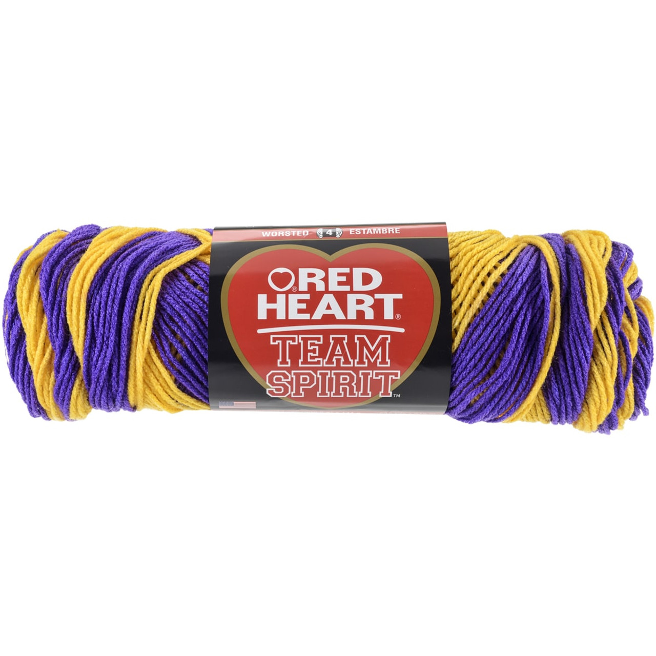 Red Heart Team Spirit Chunky Yarn, Purple and Gold