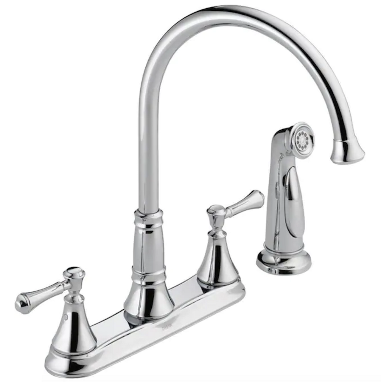 Delta 2497LF Cassidy High Arc Chrome Kitchen Faucet w/ Side Sprayer