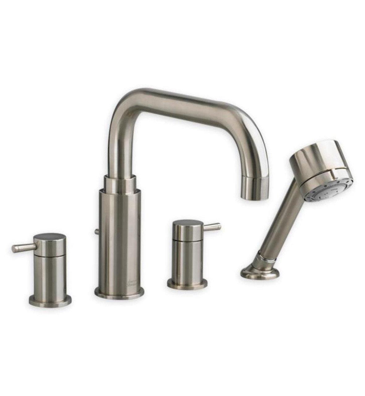 American Standard Serin Deck-Mount Tub Filler w/ Personal Shower Satin Nickel